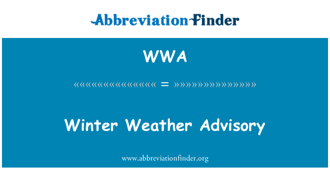 WWA: Winterwetter Advisory