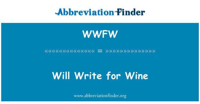 WWFW: Vou escrever para vinho