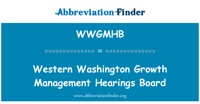 WWGMHB: Washington Barat pertumbuhan manajemen Sidang Dewan