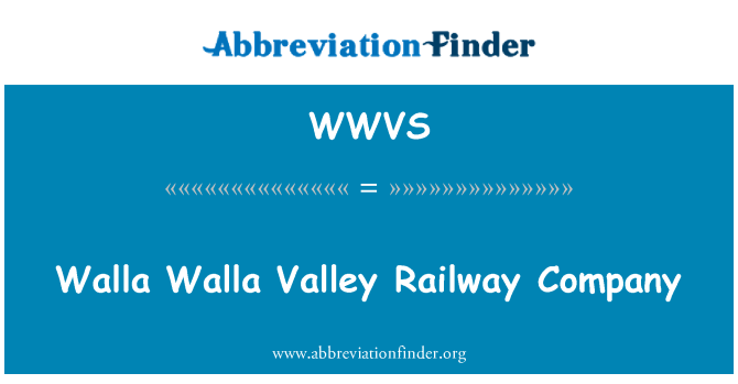 WWVS: Walla Walla Valley Railway Syarikat