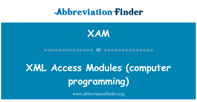 XAM: XML přístup moduly (programování)