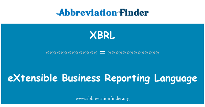 XBRL: eXtensible Business Reporting Language