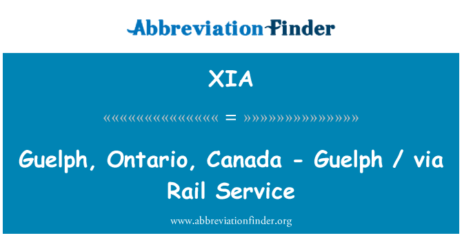 XIA: Guelph, Ontario, Kanada - Guelph / via Rail Service