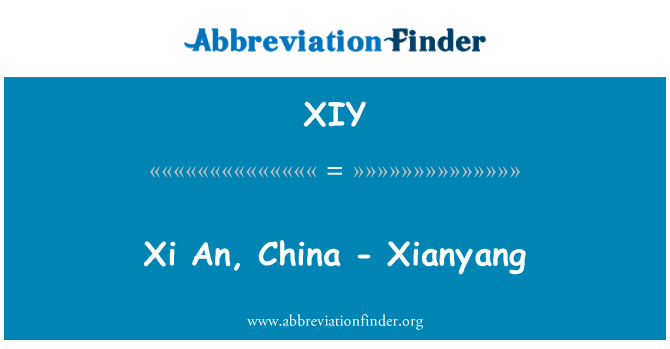 XIY: XI je Kitajska - Xianyang