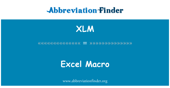XLM: ماكرو Excel