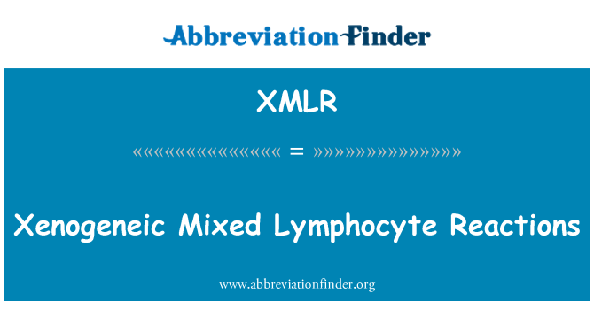 XMLR: Xenogeneic blandet lymfocytt reaksjoner