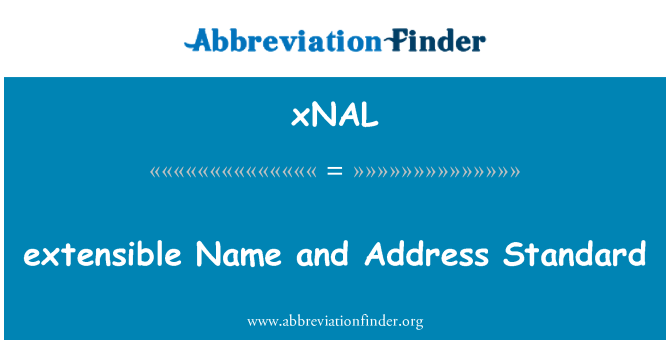 xNAL: Genişletilebilir adı ve adresi standart