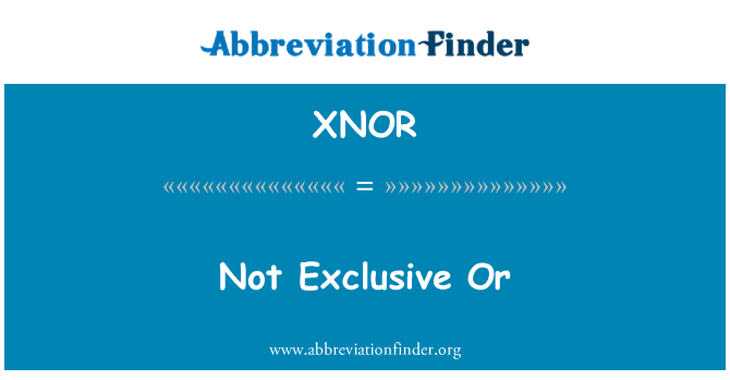 XNOR: خصوصی نہیں یا
