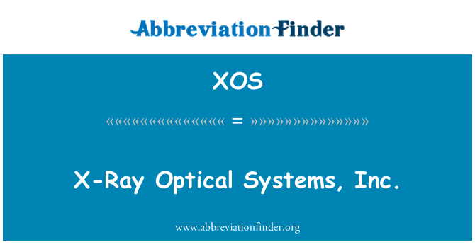 XOS: רנטגן אופטי Systems, inc
