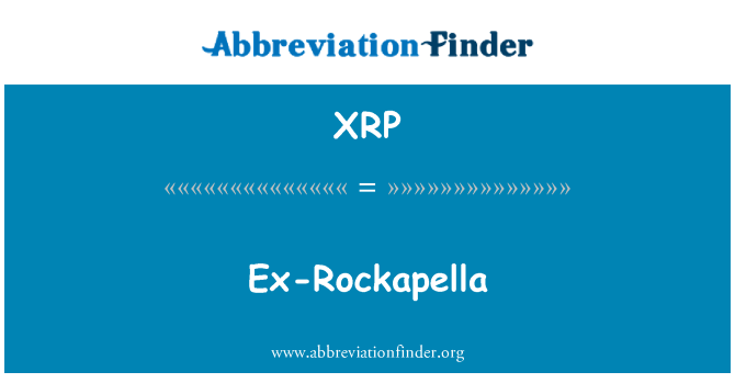 XRP: 前 Rockapella