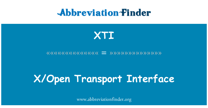 XTI: X / avatud transpordi liides