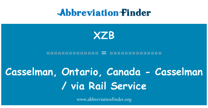 XZB: Casselman, Ontario, Kanada - Casselman / melalui perkhidmatan rel