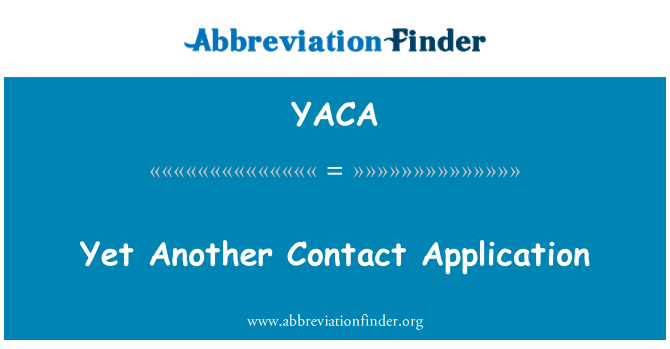 YACA: 아직 다른 연락처 응용 프로그램