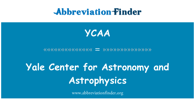 YCAA: Csillagászat, asztrofizika és Yale központ