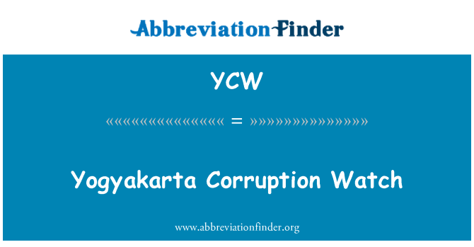 YCW: Yogyakarta Korruption Watch