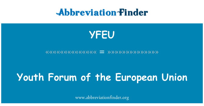 YFEU: Jaunimo forumo, Europos Sąjungos