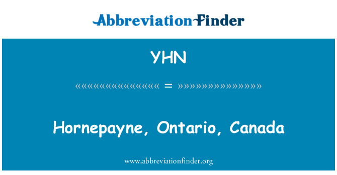 YHN: Hornepayne, Ontario, Canadá