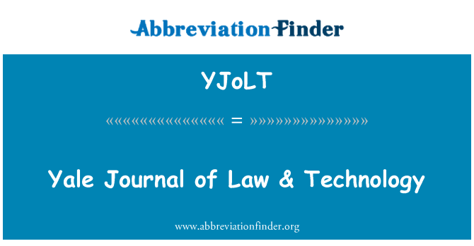 YJoLT: Yale Journal of Law & technologie