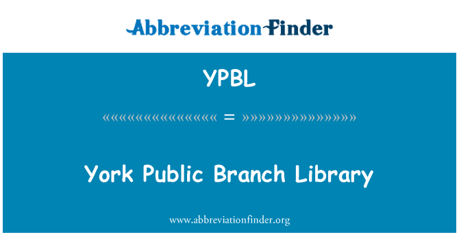 YPBL: York veřejné pobočky knihovny
