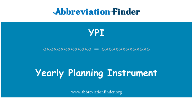 YPI: Instrument de planificació anual