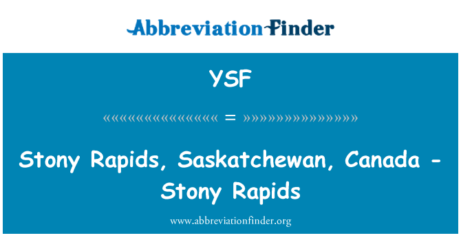 YSF: Stony Rapids, Saskatchewan, Canada - steenachtige Rapids