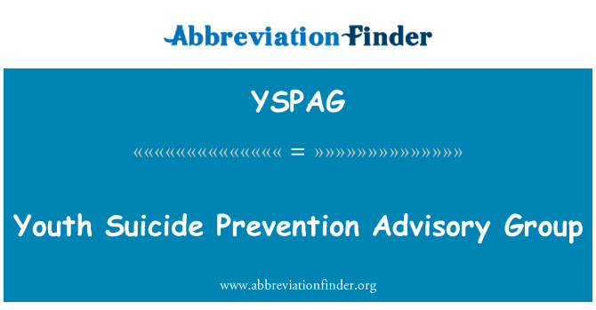 YSPAG: Tineri sinuciderea prevenire Grupului consultativ