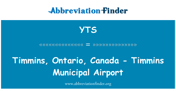 YTS: Timmins, Ontario, Kanada - Timmins Municipal Airport