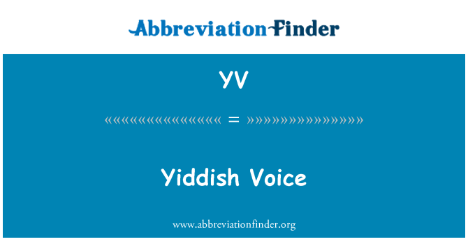 YV: Yidiş ses