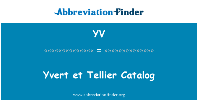 YV: Yvert एट Tellier कैटलॉग