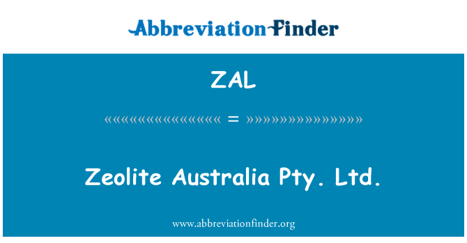 ZAL: زيوليت أستراليا Pty. المحدودة.
