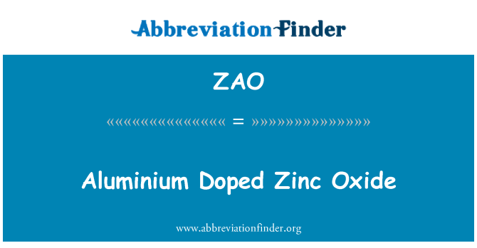 ZAO: Aluminium dopade zinkoxid