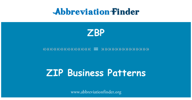 ZBP: ZIP Business Patterns