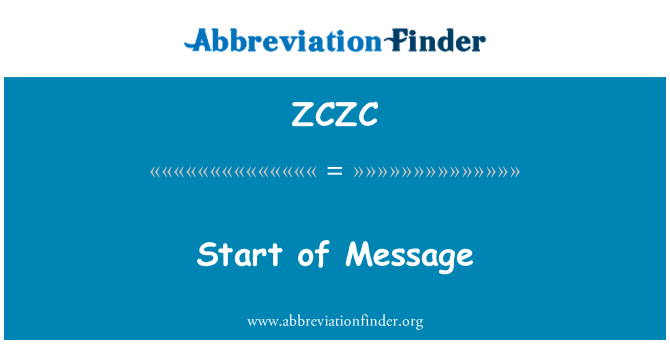 ZCZC: Början av meddelandet
