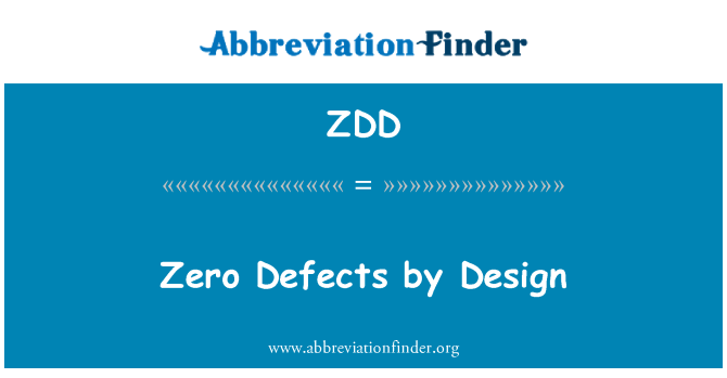 ZDD: Noll defekter av Design