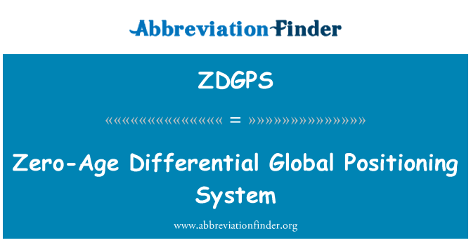 ZDGPS: Zero-vârstă diferenţial sistem de poziţionare globală