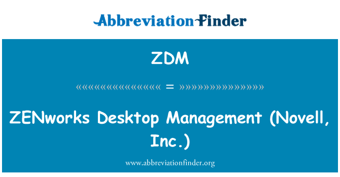 ZDM: ZENworks デスクトップ管理 (Novell, inc.)
