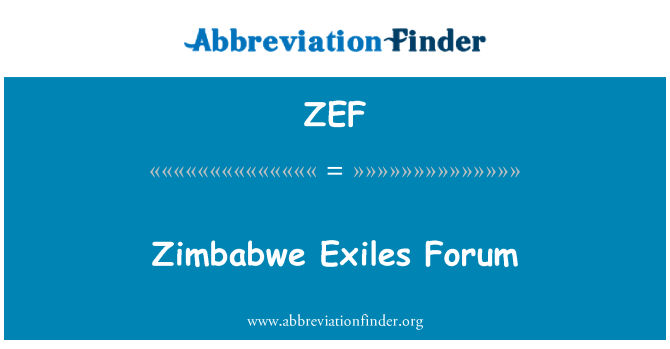 ZEF: Zimbabwe száműzöttek fórum