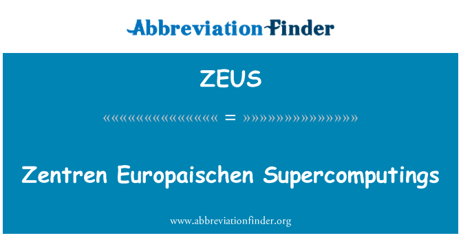 ZEUS: Zentren Europaischen Supercomputings