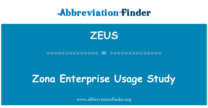 ZEUS: Astudiaeth defnydd Zona menter