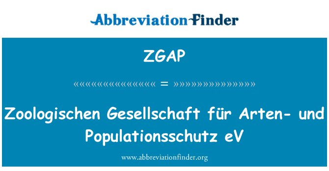 ZGAP: Zoologischen Gesellschaft für fajok-und Populationsschutz eV