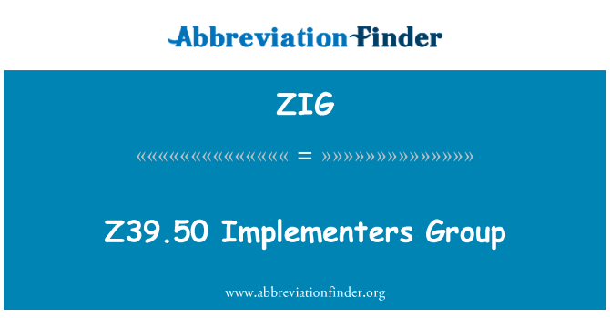 ZIG: Z39.50 izvajalcev skupine