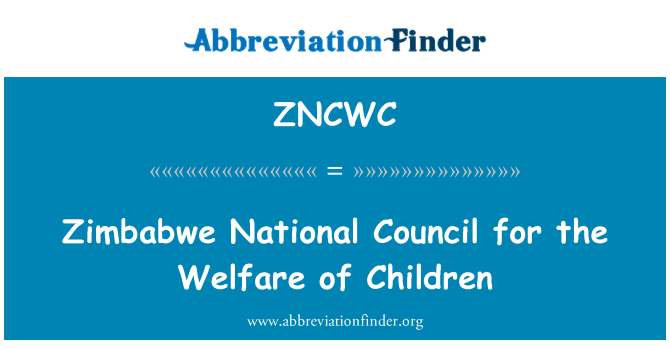ZNCWC: Zimbabve nacionalnega sveta za dobrobit otrok