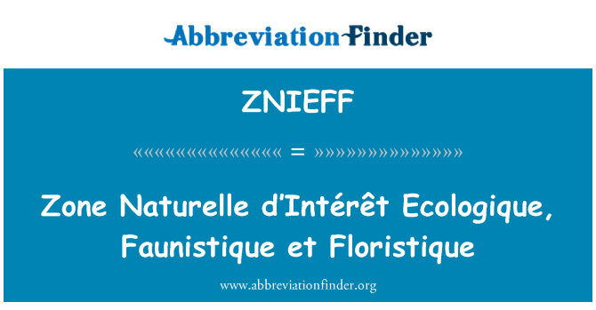 ZNIEFF: Zone Naturelle d'Intérêt Ecologique, Faunistique ja Floristique