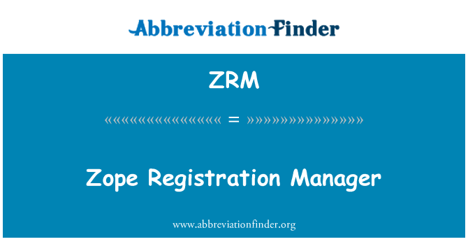 ZRM: Zope registracijo Manager