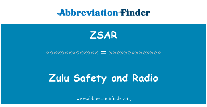 ZSAR: 줄루어 안전 및 라디오