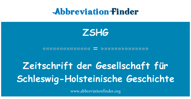 ZSHG: 歐洲 der 德國石勒蘇益格-Holsteinische 歷史