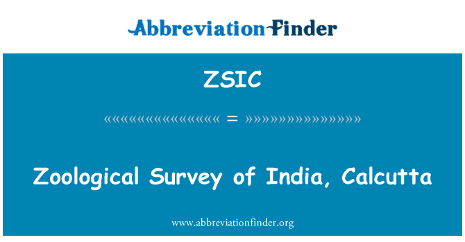 ZSIC: Zoological Survey of India, Calcutta