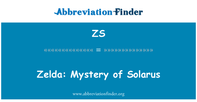 ZS: Zelda: Μυστήριο της Solarus