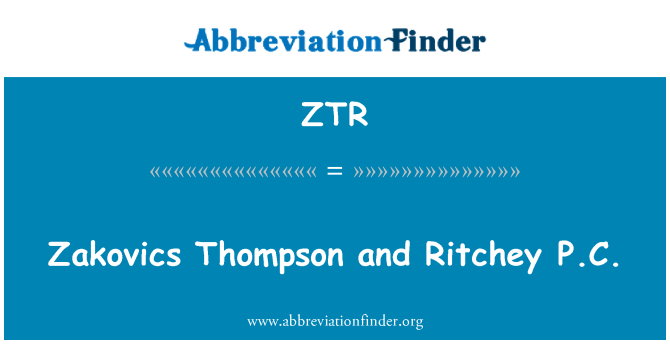 ZTR: Zakovics Thompson en Ritchey pct.