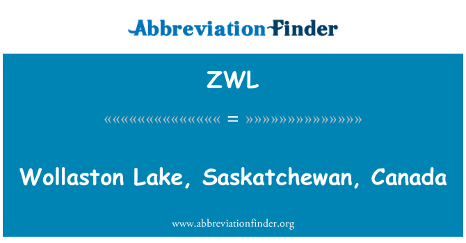 ZWL: Wollaston Lake, Saskatchewan, Jungtinės Amerikos Valstijos